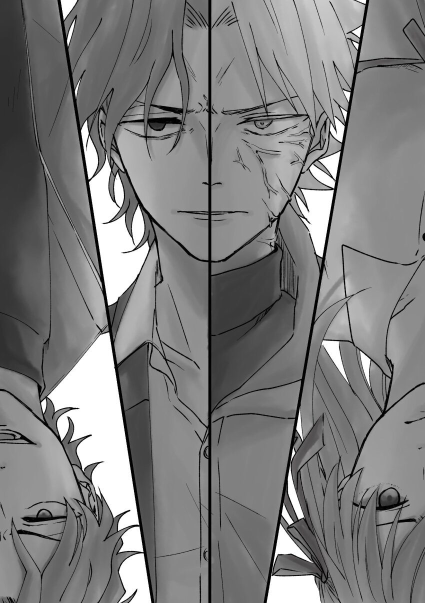 1girl, 3boys, absurdres, brother_and_sister, brothers, column_lineup, fate/stay_night, fate/zero