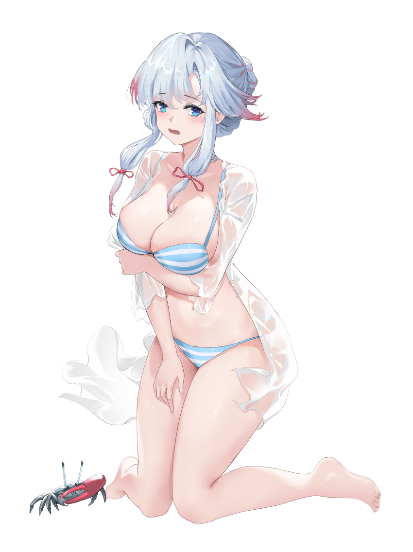 1girl, absurdres, ano_(madoka23), azur_lane, bikini, blue_eyes, blue_hair, blush