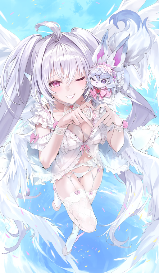 1girl, ahoge, babydoll, bare_shoulders, breasts, cleavage, fate/grand_order, fate_(series)