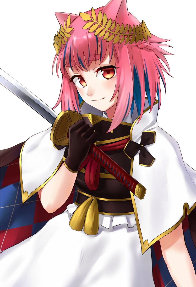 1girl, arm_at_side, braid, brown_gloves, cape, capelet, chest_guard, closed_mouth
