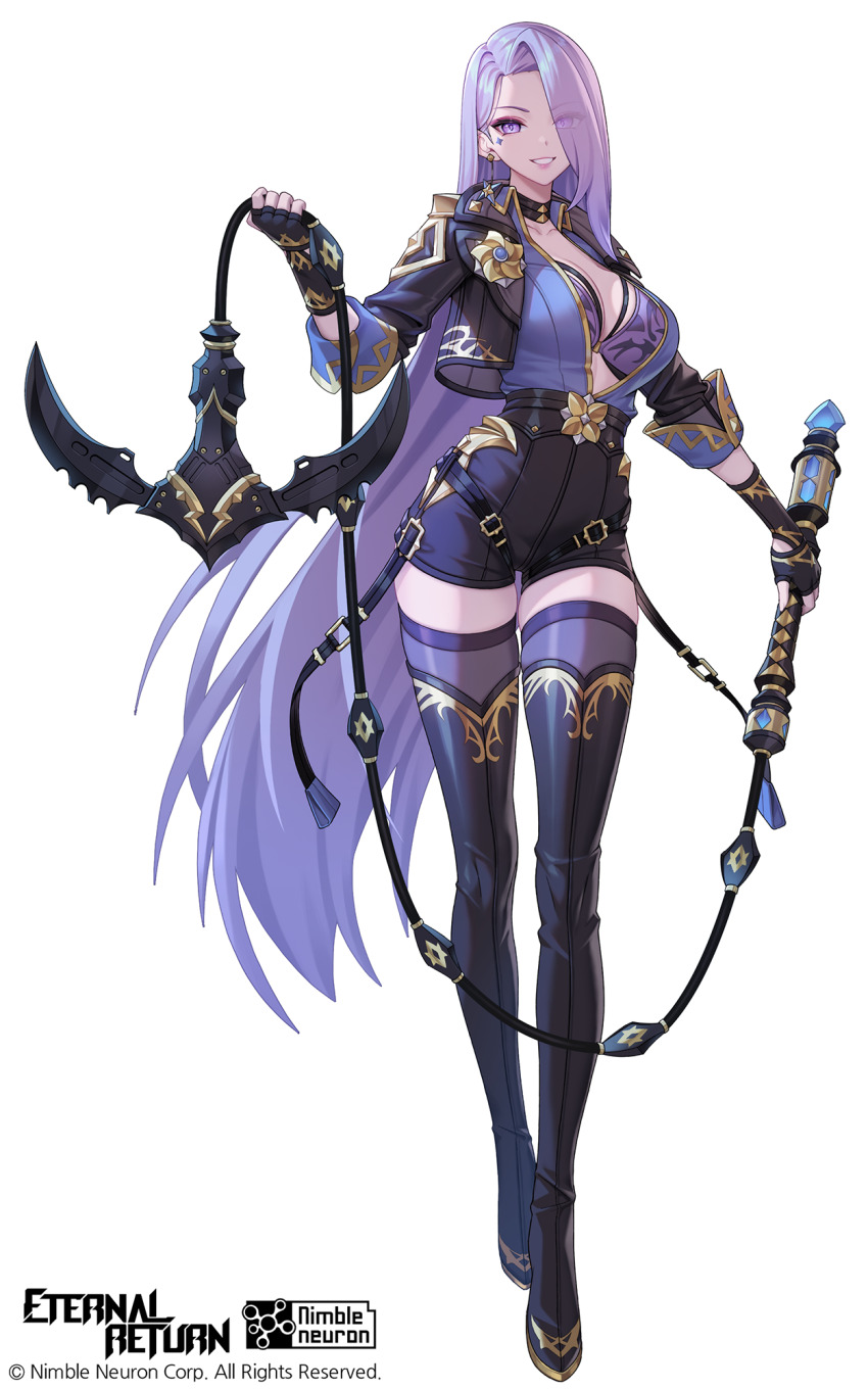 1girl, black_choker, black_jacket, black_shorts, black_survival, black_thighhighs, boots, bra