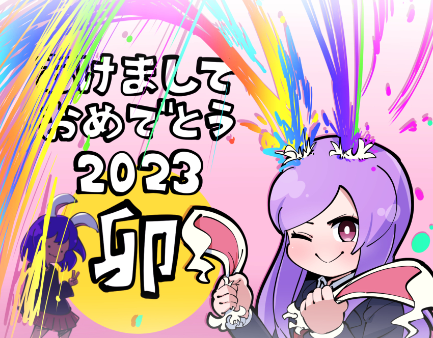 2023, 2girls, :3, animal_ears, black_jacket, black_shirt, blazer, blood