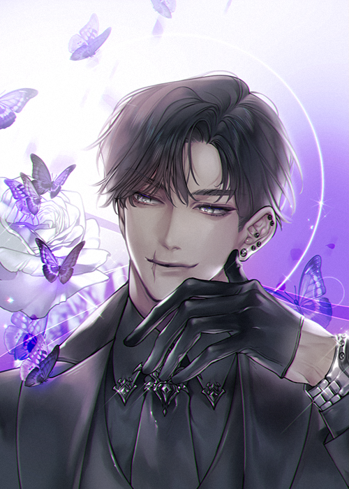 1boy, black_gloves, black_hair, black_necktie, bug, bumyong, butterfly, collared_shirt