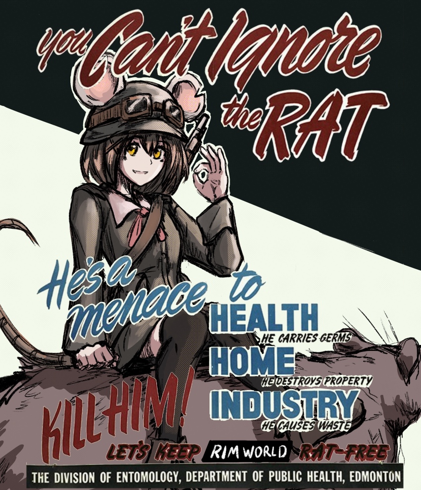 1boy, absurdres, animal_ears, big_boxs, black_shirt, black_thighhighs, brown_hair, commentary