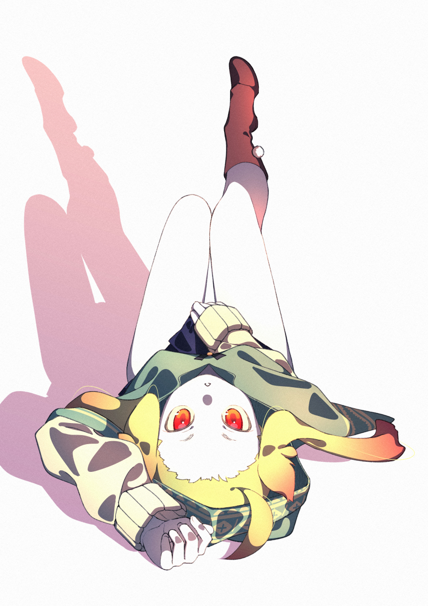 1girl, absurdres, bare_legs, boots, breasts, colored_skin, etrian_odyssey, gradient_hair