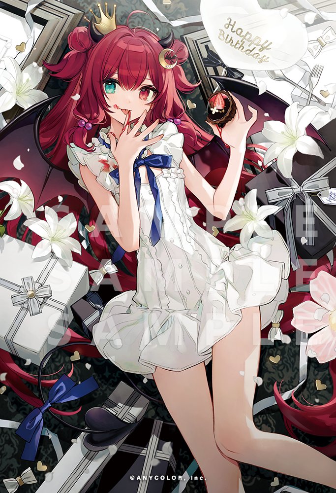 1girl, :p, ahoge, aqua_eyes, balloon, bare_arms, bare_legs, bat_hair_ornament