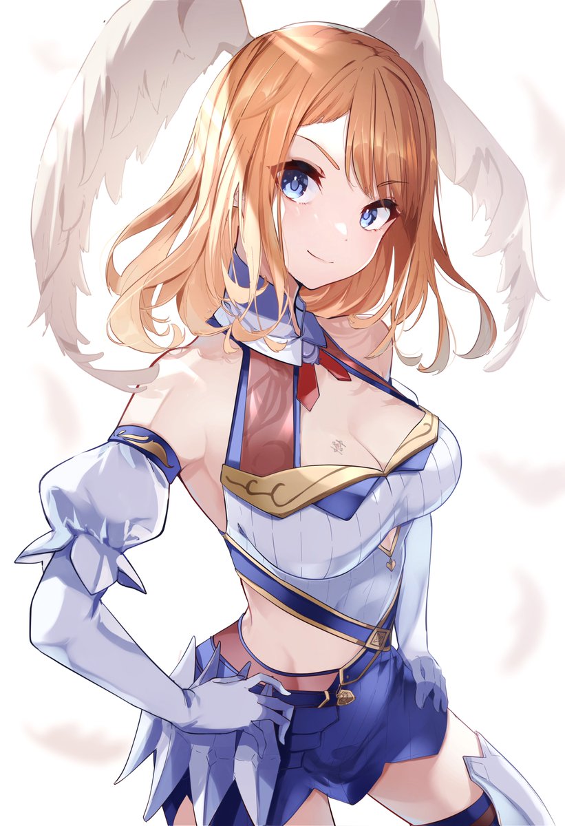 1girl, blue_eyes, breast_tattoo, breasts, brown_hair, closed_mouth, commentary_request, cosplay