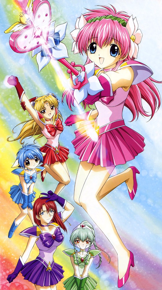 5girls, bishoujo_senshi_sailor_moon, blonde_hair, blue_eyes, blue_footwear, blue_hair, blue_skirt, boots