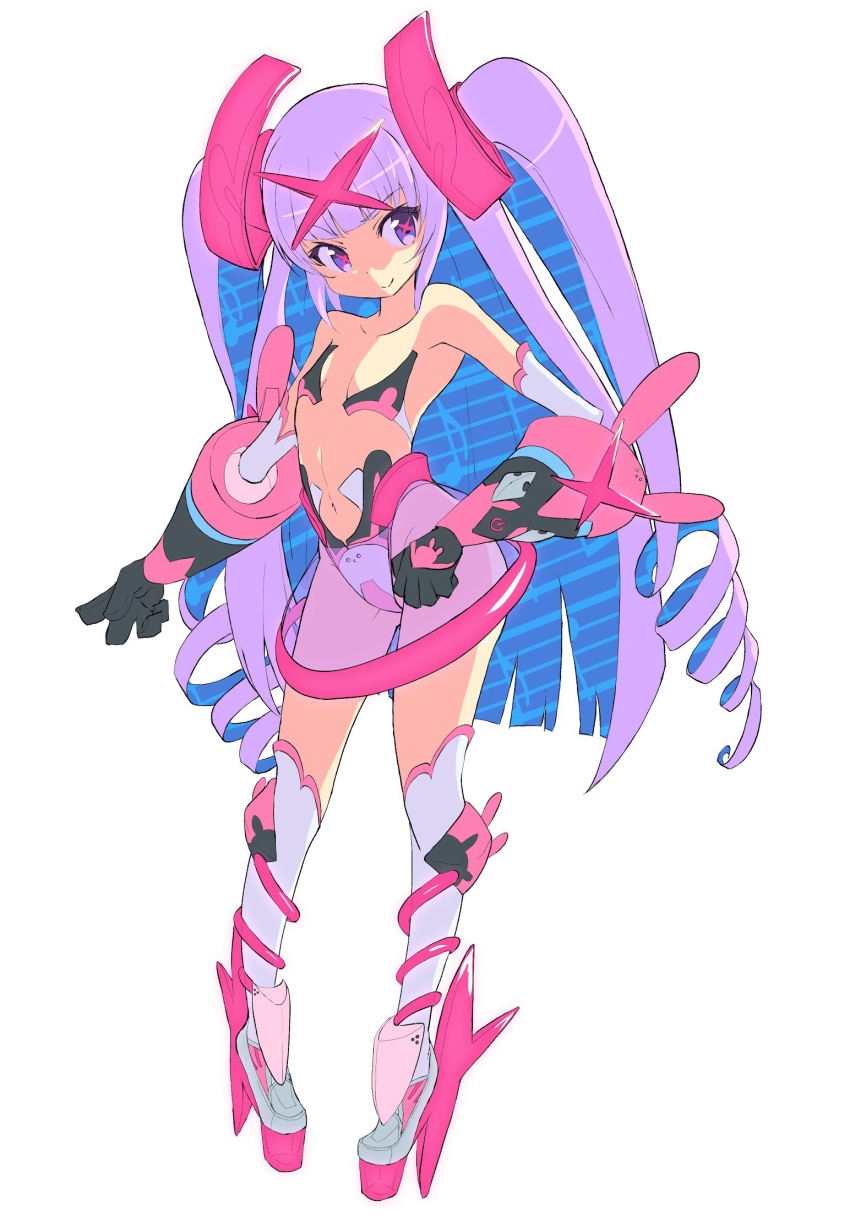 1girl, closed_mouth, drill_hair, full_body, hair_ornament, highres, hime_cut, long_hair