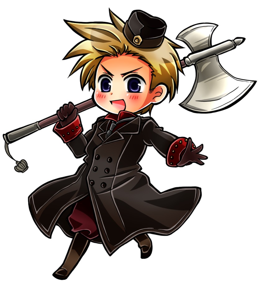 1boy, axe, axis_powers_hetalia, bad_id, bad_pixiv_id, blonde_hair, blue_eyes, chibi