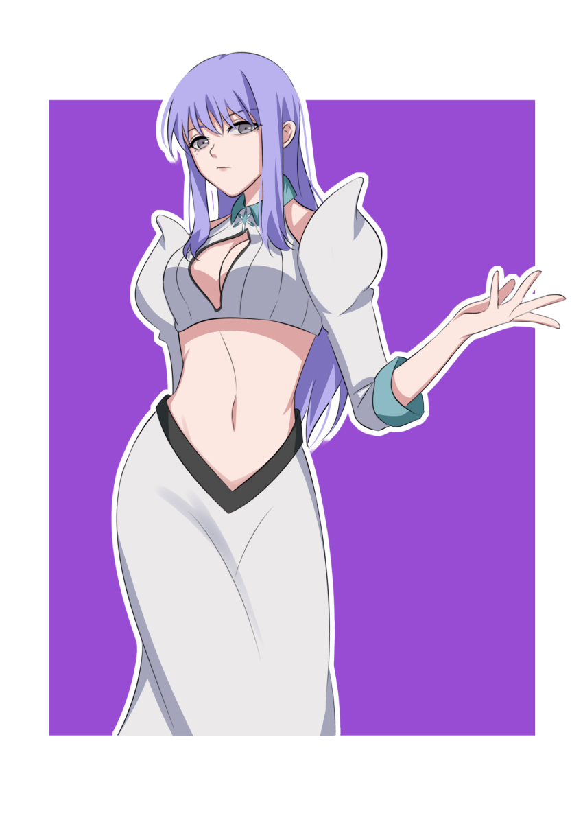 1girl, bleach, bleach:_sennen_kessen-hen, breasts, cleavage, cleavage_cutout, closed_mouth, clothing_cutout