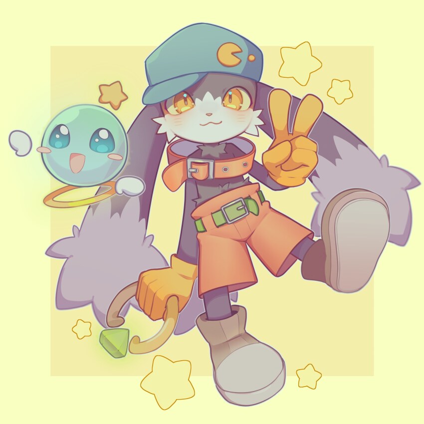 1boy, absurdres, animal_nose, arm_at_side, belt, black_fur, blue_eyes, blue_headwear