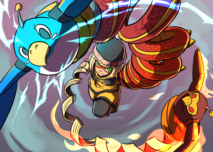 1girl, alternate_color, arms_(game), beanie, blonde_hair, domino_mask, eye_mask, grey_background