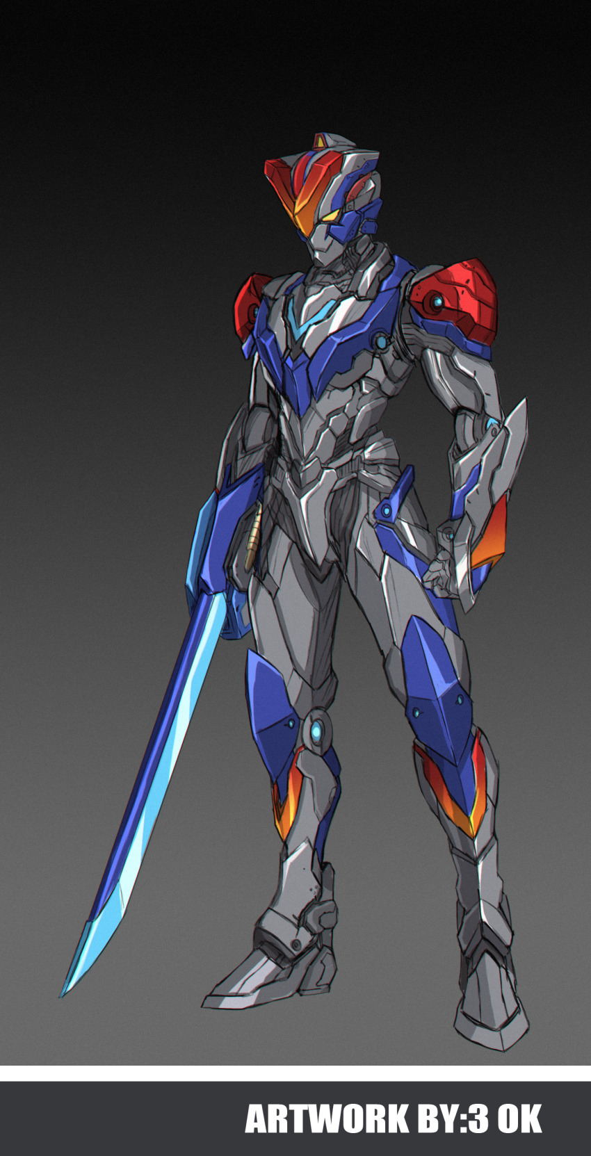 1boy, 3ok, absurdres, alternate_color, alternate_universe, armor, artist_name, black_armor