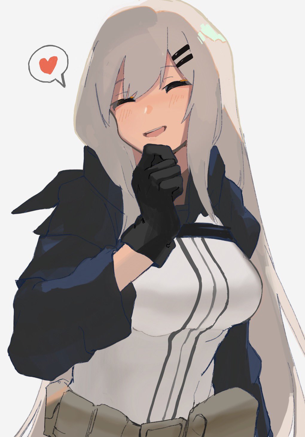 1girl, black_gloves, breasts, chesed_(uporyz), closed_eyes, commentary, girls'_frontline, gloves