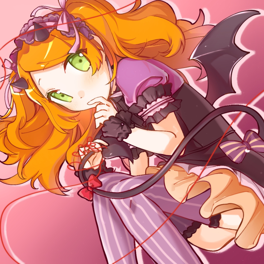 1girl, absurdres, black_dress, demon_girl, demon_horns, demon_tail, demon_wings, dress