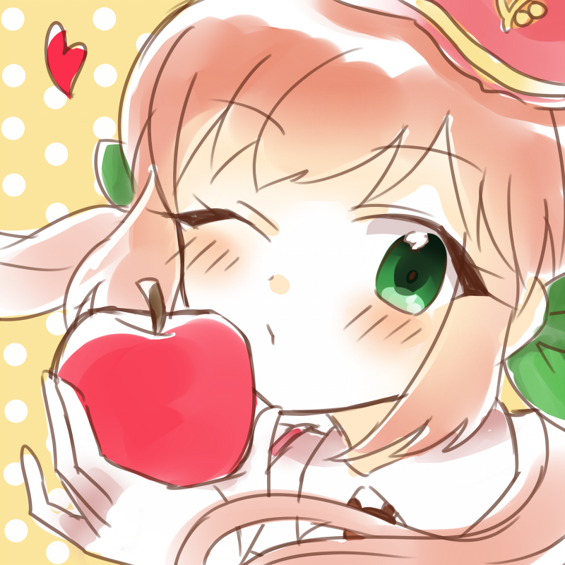 1girl, apple, closed_mouth, collared_shirt, ehon_chioka, ensemble_girls!, food, fruit