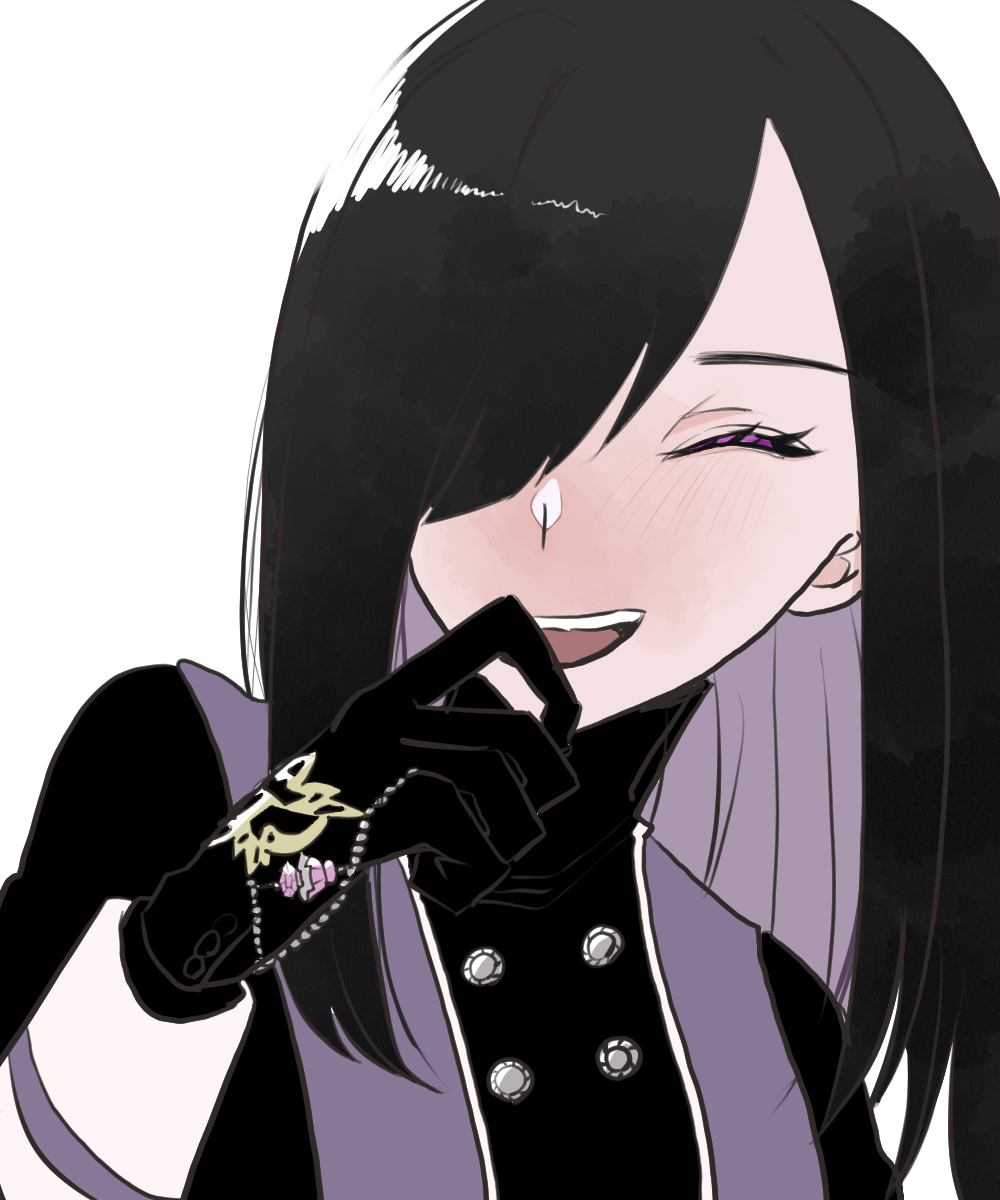 1girl, black_hair, giggling, highres, kanisuka_rita, momohana, ohsama_sentai_king-ohger, super_sentai