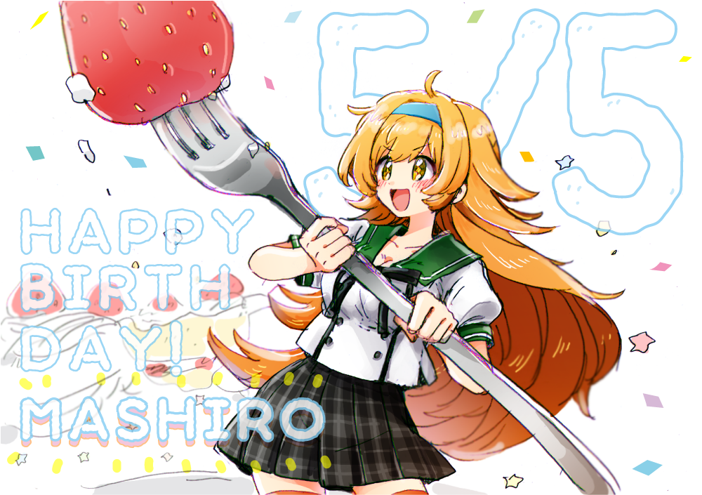 19nichi_(litedatobalita), 1girl, blonde_hair, blue_headband, character_name, dated, ensemble_girls!, fork