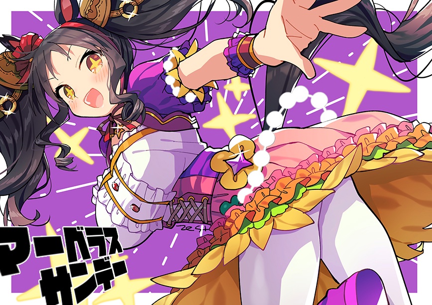 +_+, 1girl, animal_ears, black_hair, blush, breasts, commentary_request, dress