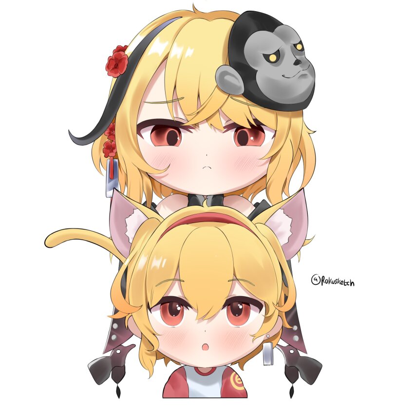 2girls, animal_ear_fluff, animal_ears, blonde_hair, cat_ears, cat_girl, cat_tail, ckia_(kaela_kovalskia)