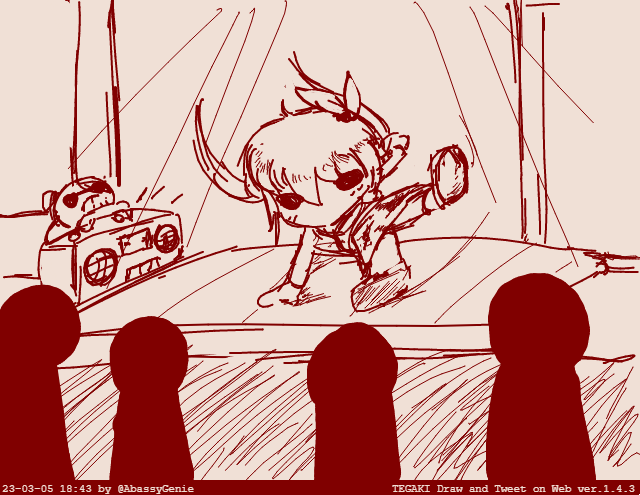 1girl, alice_sawyer, artist_name, boombox, breakdance, crowd, dancing, female_focus