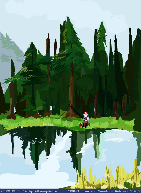 1girl, alice_sawyer, artist_name, female_focus, fishing, fishing_line, fishing_rod, hat