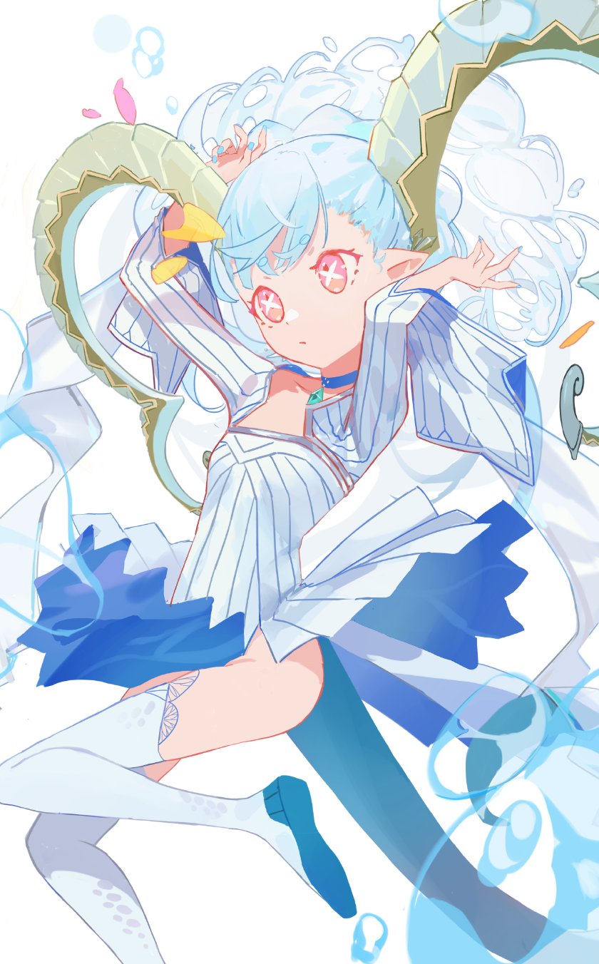 1girl, braid, crown_braid, curled_horns, dress, fate/grand_order, fate/grand_order_arcade, fate_(series)