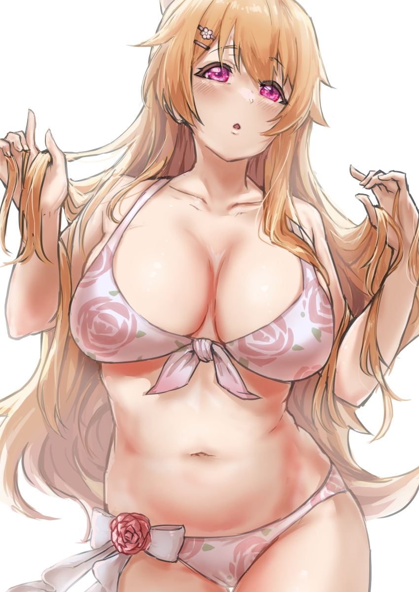 1girl, absurdres, bare_arms, bare_shoulders, bikini, blush, bow, bow_bikini