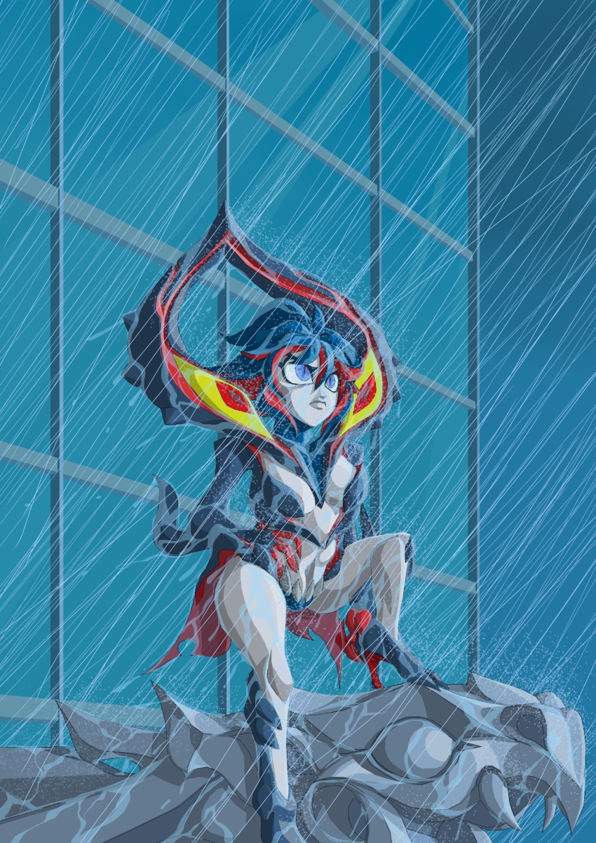 absurdres, alternate_universe, building, city, gargoyle, high_heels, highres, kill_la_kill