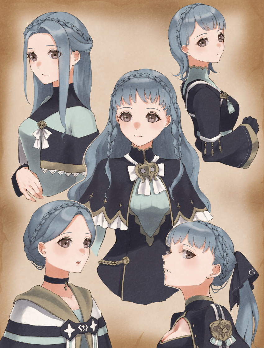 5girls, absurdres, alternate_costume, alternate_hair_length, alternate_hairstyle, black_dress, black_ribbon, blue_dress