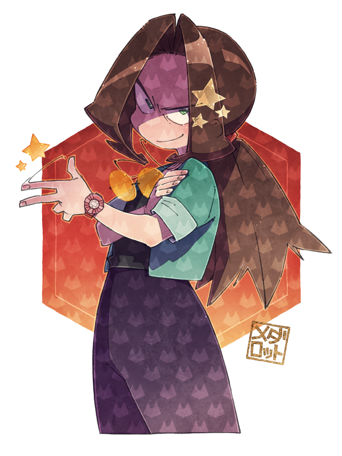 1girl, brown_hair, extendx0, green_eyes, kikuhime, medarot, ponytail, solo, sunglasses, watch, wristwatch