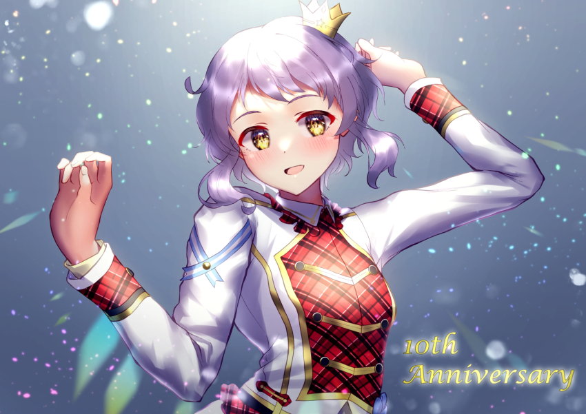 :d, afrobluescombo, anniversary, crown, highres, idolmaster, idolmaster_million_live!, light_particles