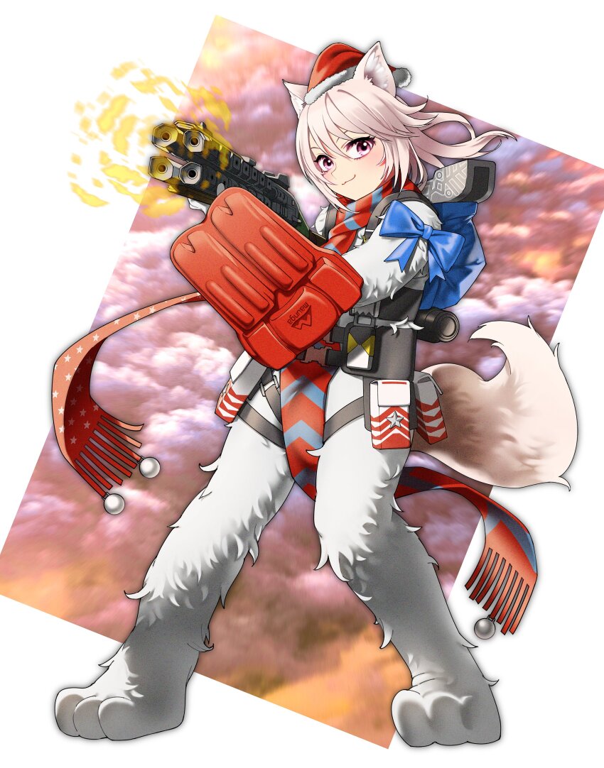 1girl, :3, absurdres, anemia_kwus, animal_costume, animal_ear_fluff, animal_ears, apex_legends