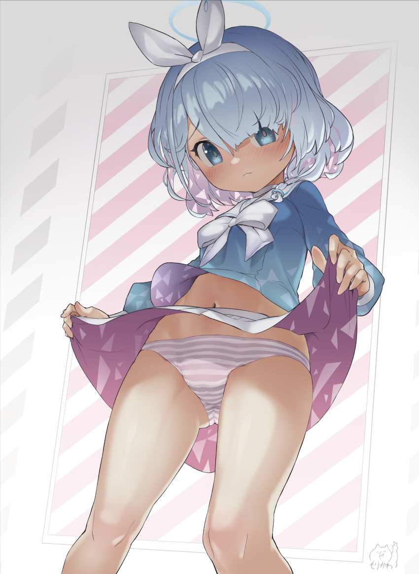 1girl, absurdres, aqua_eyes, aqua_hair, arona_(blue_archive), blue_archive, braid, choker