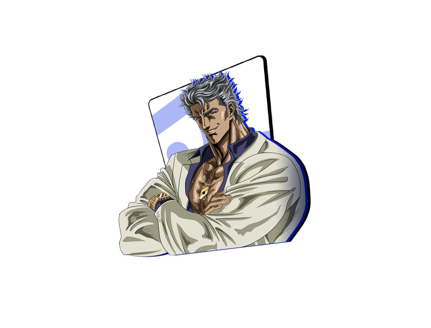 1boy, game_cg, grey_eyes, grey_hair, hara_tetsuo, ken_shishiou, m_hold’em, official_art