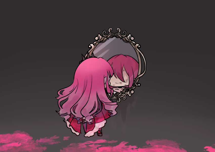 1girl, absurdres, back, baobhan_sith_(fate), baobhan_sith_(first_ascension)_(fate), black_background, curly_hair, eyebrows_hidden_by_hair