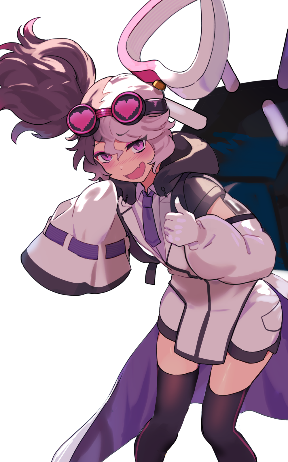 1girl, asymmetrical_sleeves, backpack, bag, brown_hair, comic, duel_monster, feet_out_of_frame