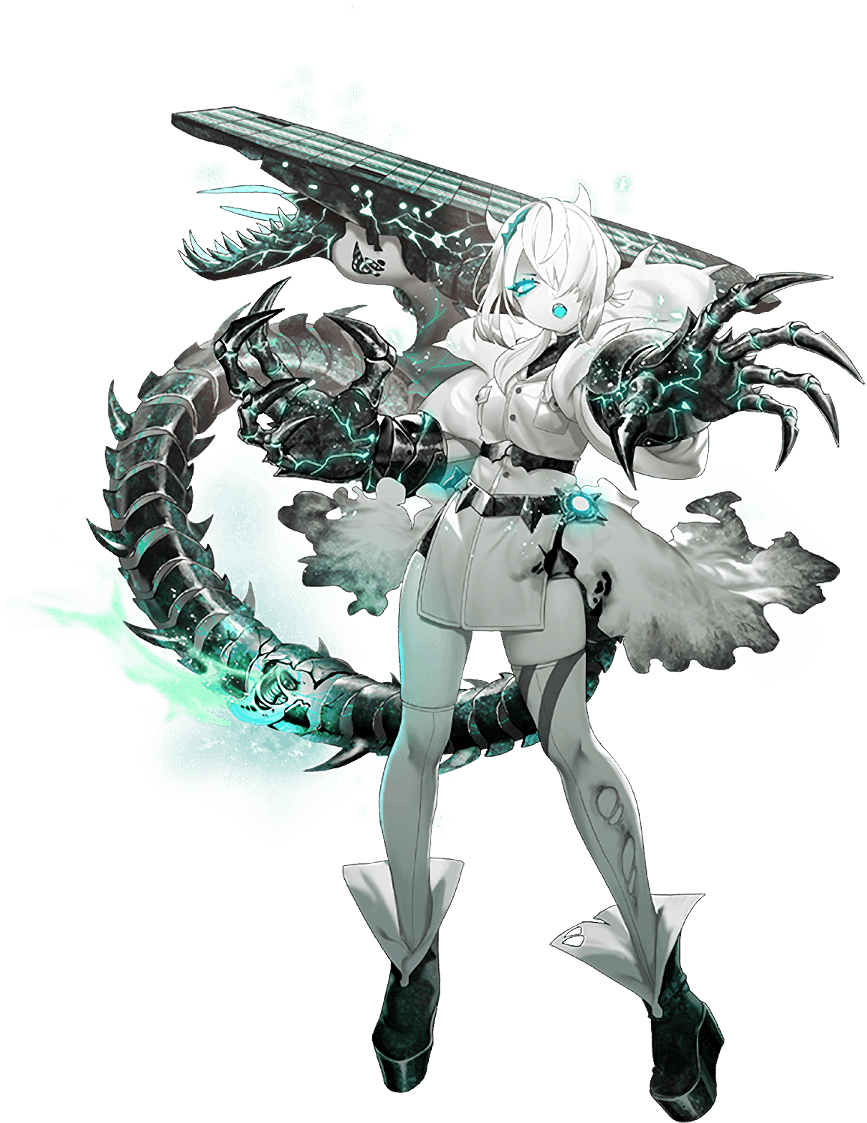 1girl, abyssal_ship, aqua_eyes, artist_request, boots, breast_pocket, breasts, claws, colored_skin, dress, flight_deck, full_body, gradient_hair, grey_hair, hair_over_one_eye, horns, kantai_collection, looking_at_viewer, multicolored_hair, official_art, open_mouth, pale_skin, pelvic_curtain, pocket, remodeled_wartime_cargo_princess, small_breasts, solo, standing, tail, teeth, thighhighs, tongue, torn_clothes, torn_thighhighs, transparent_background, white_dress, white_hair, white_skin