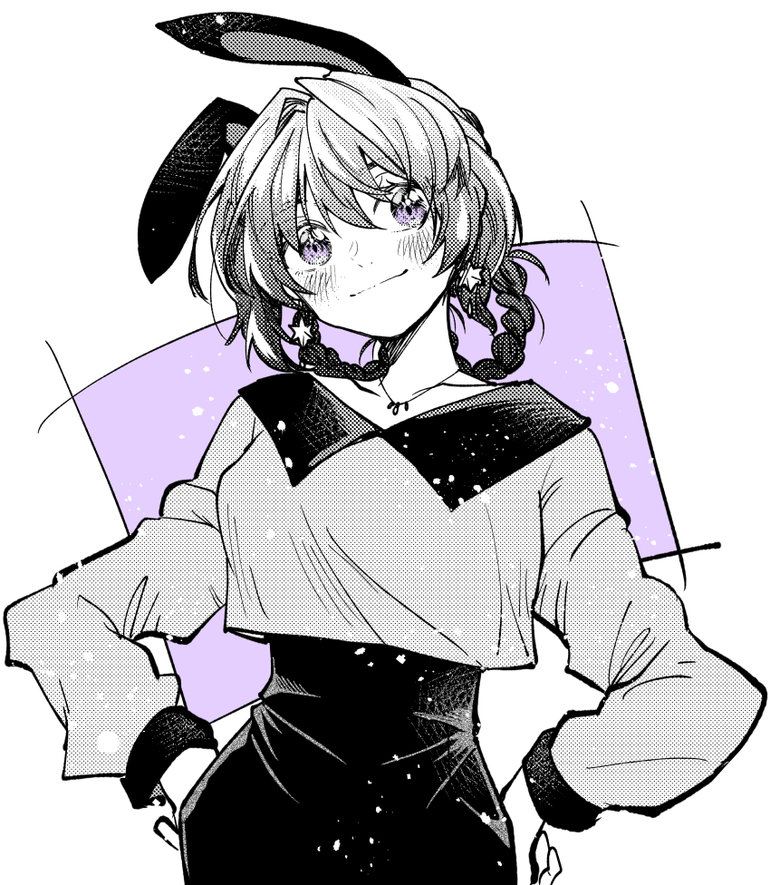 1girl, absurdres, alternate_hairstyle, animal_ears, blush, breasts, bukiyou_na_senpai, collarbone