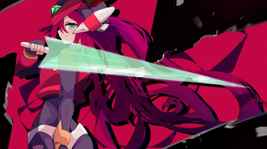 1girl, absurdres, bodysuit, cosplay, getto, green_eyes, helmet, highres