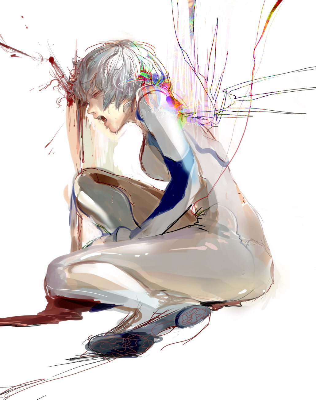 1girl, 8981, abstract, ayanami_rei, bad_id, bad_pixiv_id, blood, female_focus