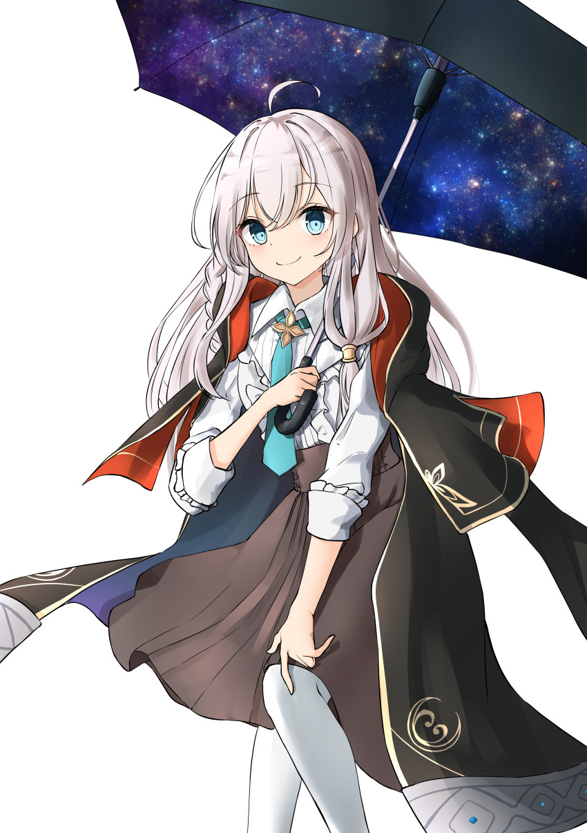 1girl, a_world_underneath, absurdres, blue_eyes, elaina_(majo_no_tabitabi), farat0827, highres, low-tied_sidelocks