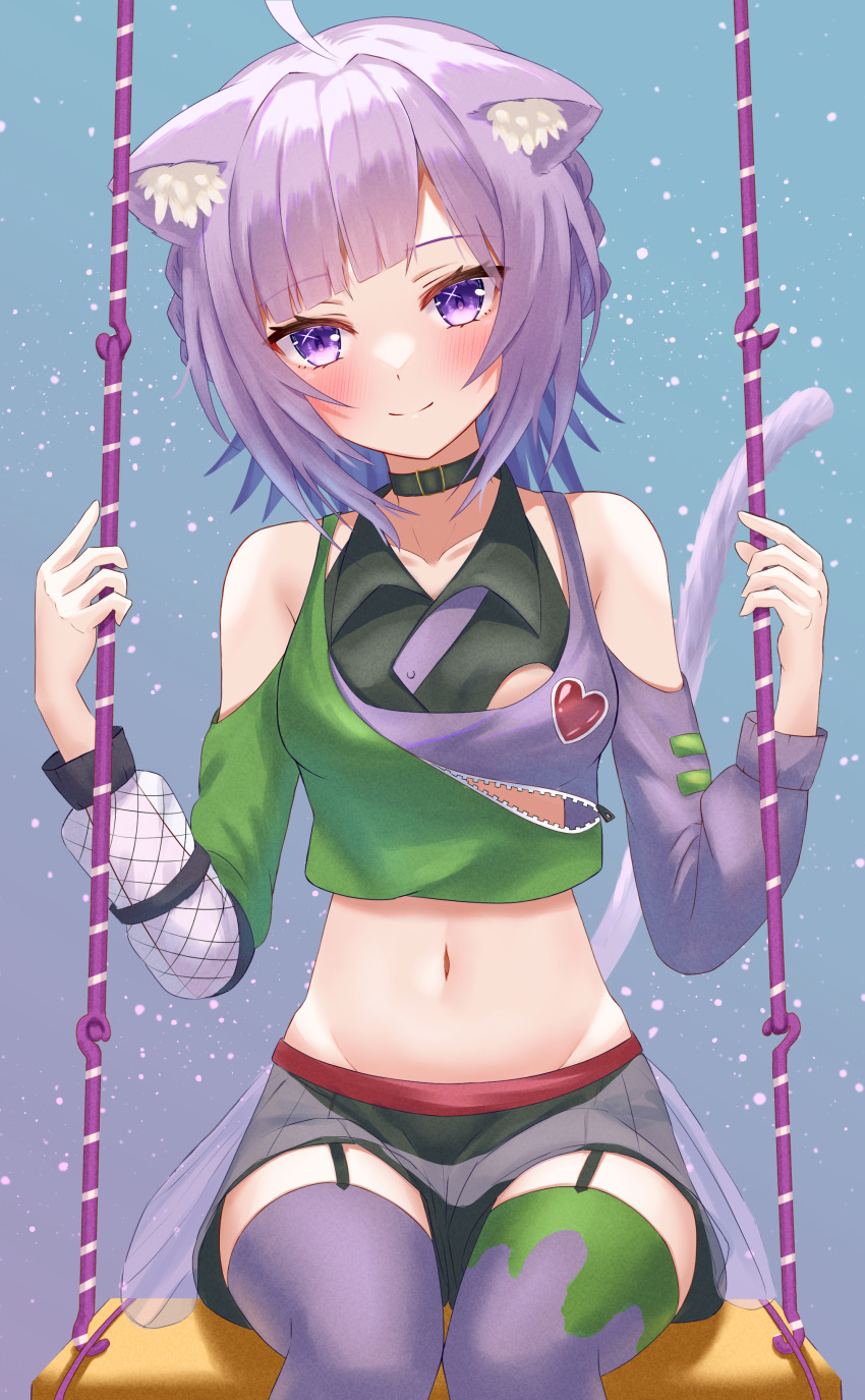 1girl, absurdres, ahoge, alternate_costume, alternate_hairstyle, animal_ear_fluff, animal_ears, bare_shoulders