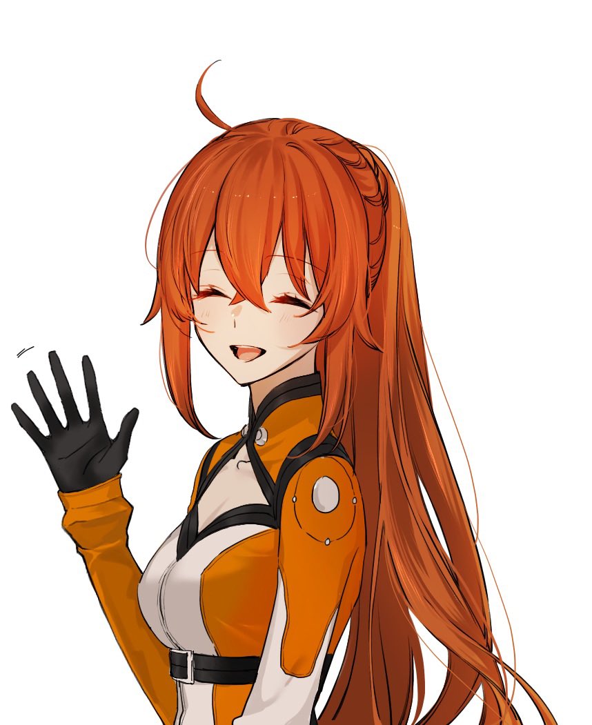 1girl, ahoge, alternate_hair_length, alternate_hairstyle, belt, belt_buckle, black_belt, black_gloves