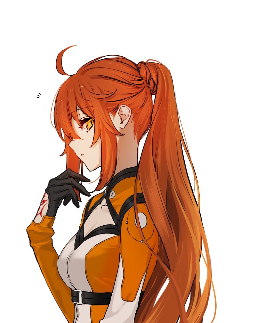 1girl, ahoge, alternate_costume, alternate_hair_length, alternate_hairstyle, black_gloves, bodysuit, breasts