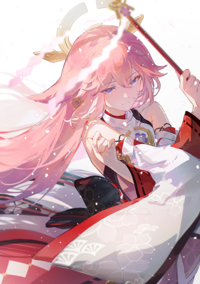 1girl, a_ji, absurdres, animal_ears, back_bow, black_bow, bow, chinese_commentary