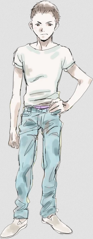 1boy, artist_request, brown_eyes, brown_hair, concept_art, engi_(animation_studio), gamera_(series), gamera_-rebirth-