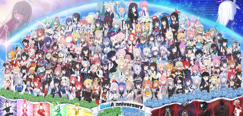 6+girls, :d, absurdly_long_hair, absurdres, ahoge, airi_(blue_archive), akane_(blue_archive), akari_(blue_archive), ako_(blue_archive), animal_ear_fluff, animal_ear_headphones, animal_ears, animal_hood, aoi_(blue_archive), apron, aris_(blue_archive), arona_(blue_archive), aru_(blue_archive), asuna_(blue_archive), atsuko_(blue_archive), ayane_(blue_archive), ayumu_(blue_archive), azusa_(blue_archive), bear_ears, bear_hood, beatrice_(blue_archive), black_suit_(blue_archive), blazer, blue_archive, blunt_bangs, braid, broken_halo, cat_ear_headphones, cat_ears, cat_girl, cherino_(blue_archive), chiaki_(blue_archive), chihiro_(blue_archive), chinatsu_(blue_archive), chise_(blue_archive), choker, collared_shirt, colored_inner_hair, commentary_request, dark-skinned_female, dark_skin, demon_girl, demon_horns, detached_sleeves, dog_ears, dog_girl, double_v, eimi_(blue_archive), english_text, erika_(blue_archive), everyone, eyes_visible_through_hair, fake_animal_ears, fake_facial_hair, fake_mustache, fang, flower, fox_ears, fox_girl, fox_hair_ornament, francis_(blue_archive), fubuki_(blue_archive), fuuka_(blue_archive), garrison_cap, general_student_council_president_(blue_archive), glasses, golconda_&amp;_decalcomania_(blue_archive), gradient_hair, hadanugi_dousa, hair_between_eyes, hair_flower, hair_ornament, hair_over_one_eye, hairband, hairclip, halo, hanae_(blue_archive), hanako_(blue_archive), hare_(blue_archive), haruka_(blue_archive), haruna_(blue_archive), hasumi_(blue_archive), hat, hatsune_miku, hatsune_miku_(blue_archive), headphones, headset, heart, heart_hair_ornament, hibiki_(blue_archive), hifumi_(blue_archive), highres, himari_(blue_archive), hina_(blue_archive), hinata_(blue_archive), hiyori_(blue_archive), hood, horns, hoshino_(blue_archive), hug, ibuki_(blue_archive), ichika_(blue_archive), iori_(blue_archive), iroha_(blue_archive), izumi_(blue_archive), izuna_(blue_archive), jacket, japanese_clothes, junko_(blue_archive), juri_(blue_archive), kaede_(blue_archive), kaho_(blue_archive), kaitenger_(blue_archive), kaitenger_black_(blue_archive), kaitenger_green_(blue_archive), kaitenger_pink_(blue_archive), kaitenger_red_(blue_archive), kaitenger_yellow_(blue_archive), kanna_(blue_archive), karin_(blue_archive), kasumi_(blue_archive), kaya_(blue_archive), kayoko_(blue_archive), kazuri_(keiwa-san_yu-ki380), kazusa_(blue_archive), kei_(blue_archive), kimono, kirara_(blue_archive), kirino_(blue_archive), kisaki_(blue_archive), koharu_(blue_archive), kokona_(blue_archive), kotama_(blue_archive), kotori_(blue_archive), koyuki_(blue_archive), kurumi_(blue_archive), kuzunoha_(blue_archive), long_hair, long_sleeves, looking_at_viewer, low_ponytail, low_twintails, maestro_(blue_archive), mai_(blue_archive), maid, maid_apron, maid_headdress, maki_(blue_archive), makoto_(blue_archive), mari_(blue_archive), marina_(blue_archive), mashiro_(blue_archive), medium_hair, megu_(blue_archive), meru_(blue_archive), michiru_(blue_archive), midori_(blue_archive), mika_(blue_archive), mimori_(blue_archive), mina_(blue_archive), mine_(blue_archive), minori_(blue_archive), misaki_(blue_archive), miyako_(blue_archive), miyu_(blue_archive), momiji_(blue_archive), momoi_(blue_archive), momoka_(blue_archive), mouse_ears, mouse_girl, multicolored_hair, multiple_girls, mutsuki_(blue_archive), nagisa_(blue_archive), natsu_(blue_archive), necktie, neru_(blue_archive), nezusuke_(blue_archive), niko_(blue_archive), ninja, niya_(blue_archive), noa_(blue_archive), nodoka_(blue_archive), nonomi_(blue_archive), nurse_cap, one_side_up, open_clothes, open_kimono, open_mouth, otogi_(blue_archive), parted_bangs, peaked_cap, pina_(blue_archive), plana_(blue_archive), pleated_skirt, pointy_ears, police, police_uniform, policewoman, ponytail, rabbit_ears, rabbit_girl, rabu_(blue_archive), raccoon_ears, raccoon_girl, raccoon_hair_ornament, reisa_(blue_archive), rin_(blue_archive), rio_(blue_archive), rumi_(blue_archive), saki_(blue_archive), sakurako_(blue_archive), saori_(blue_archive), satsuki_(blue_archive), saya_(blue_archive), scarf, school_uniform, seia_(blue_archive), sena_(blue_archive), serafuku, serika_(blue_archive), serina_(blue_archive), shigure_(blue_archive), shimiko_(blue_archive), shinon_(blue_archive), shiroko_(blue_archive), shiroko_terror_(blue_archive), shirt, shizuko_(blue_archive), short_hair, short_hair_with_long_locks, short_sleeves, shun_(blue_archive), shun_(small)_(blue_archive), side_ponytail, sidelocks, skin-covered_horns, skirt, sleeveless, smile, sora_(blue_archive), squirrel_ears, squirrel_girl, streaked_hair, sumire_(blue_archive), suzumi_(blue_archive), tiger_ears, tiger_girl, toki_(blue_archive), tomoe_(blue_archive), tsubaki_(blue_archive), tsukuyo_(blue_archive), tsurugi_(blue_archive), twin_braids, twintails, two-tone_hair, two_side_up, ui_(blue_archive), umika_(blue_archive), utaha_(blue_archive), v, very_long_hair, vocaloid, wakamo_(blue_archive), wide_sleeves, wolf_ears, wolf_girl, yoshimi_(blue_archive), yukino_(blue_archive), yume_(blue_archive), yuuka_(blue_archive), yuzu_(blue_archive)