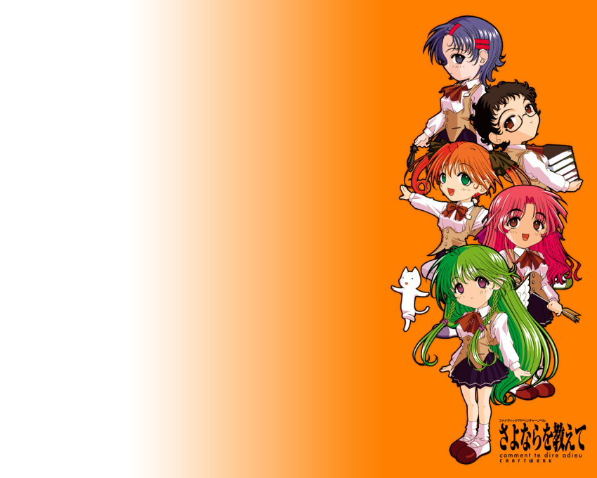 5girls, arrow_(projectile), black_hair, blue_eyes, blue_hair, book, book_stack, braid